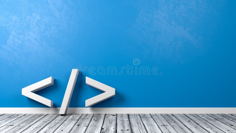 Coding Symbol in the Room with Copyspace vector illustration Coding Symbol in the Room with Copyspace vector illustration