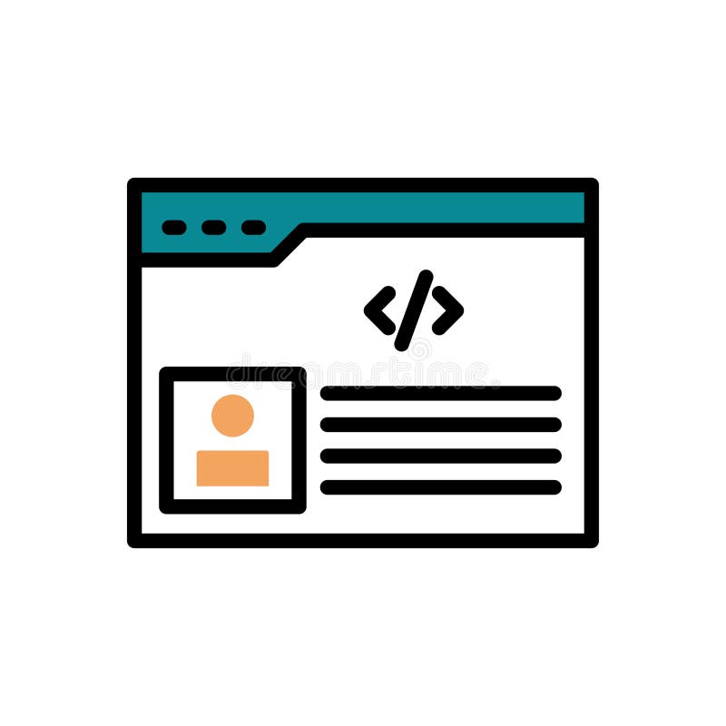 Coding monitor screen web development stock illustration