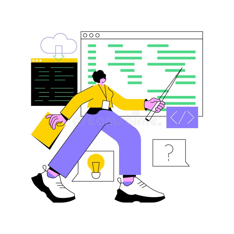 Coding Workshop Abstract Concept Vector Illustration. Stock Vector ...