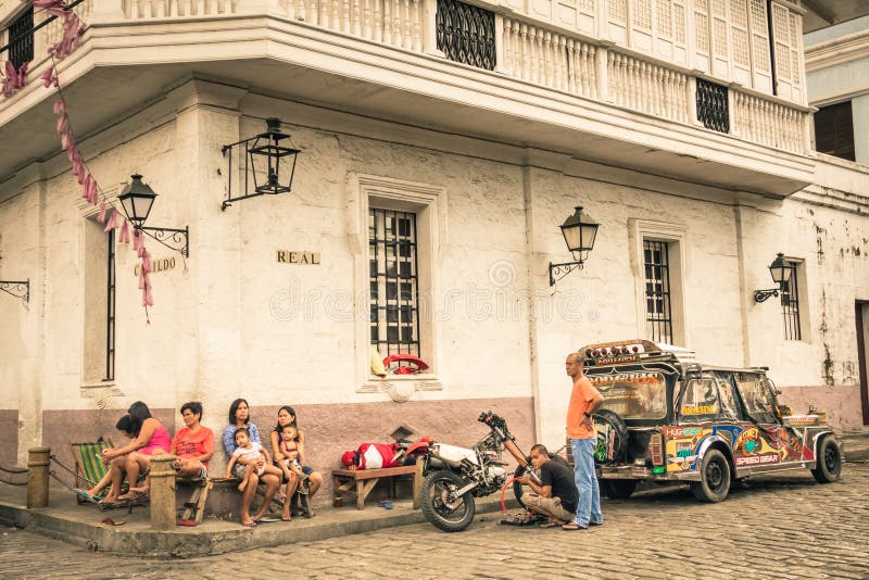 Codzienny uliczny życie w Manila Intramuros - Filipiny obrazy royalty free Codzienny uliczny życie w Manila Intramuros - Filipiny obrazy royalty free
