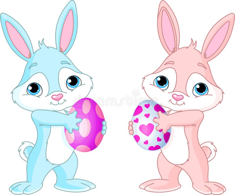 Coelho de Easter com ovo de Easter ilustração do vetor Coelho de Easter com ovo de Easter ilustração do vetor