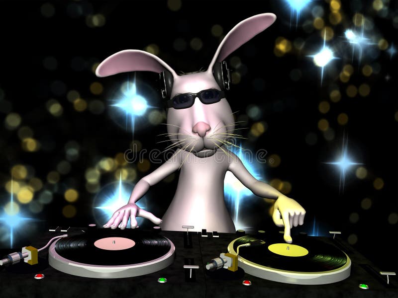 Coelho de Easter DJ ilustração stock Coelho de Easter DJ ilustração stock