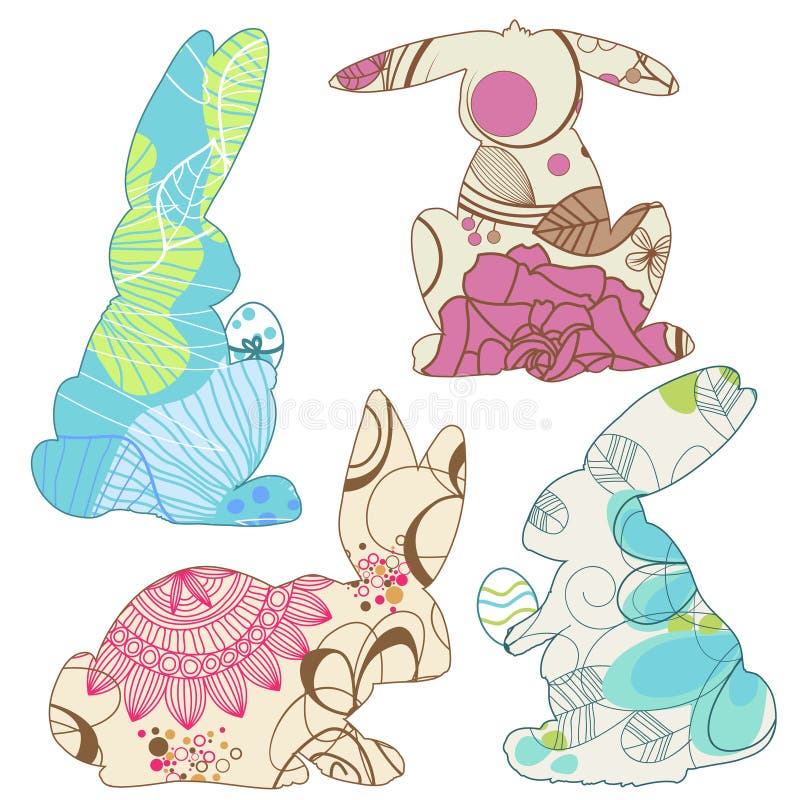 Easter decorative set of bunnies. Easter decorative set of bunnies
