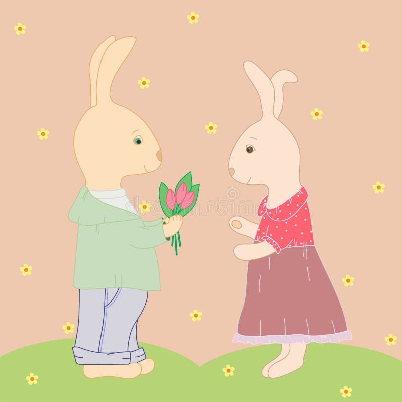 Coelhos no amor ilustração stock Coelhos no amor ilustração stock