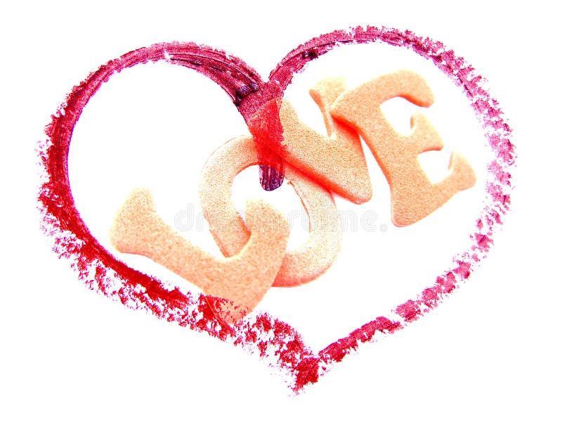 Coeur avec amour de mot illustration de vecteur Coeur avec amour de mot illustration de vecteur