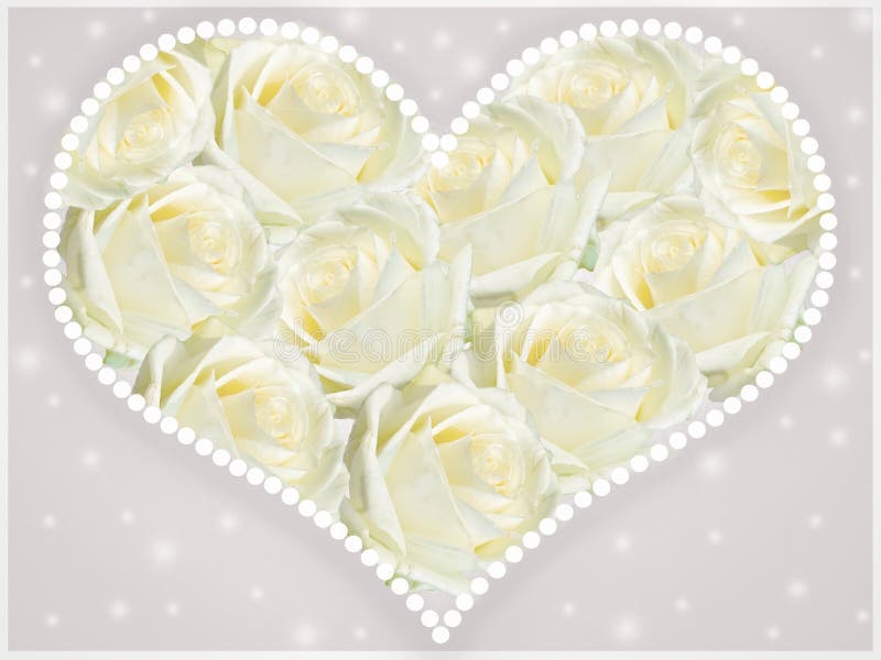 Coeur Avec Les Roses Blanches Image stock - Image du élément, dater:  130989057