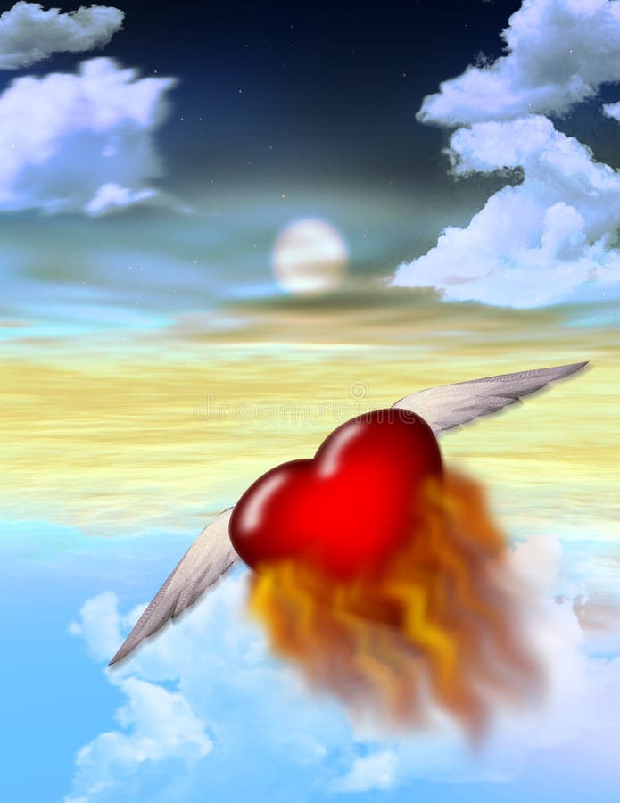 Download Coeur brûlant solo illustration stock. Illustration du énergie - 735626