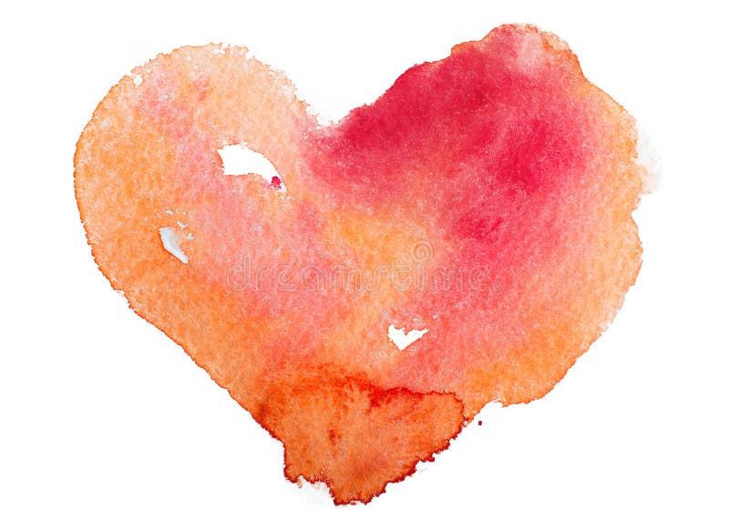 Coeur d'aquarelle. Concept - amour, relations, art, peignant images stock Coeur d'aquarelle. Concept - amour, relations, art, peignant images stock