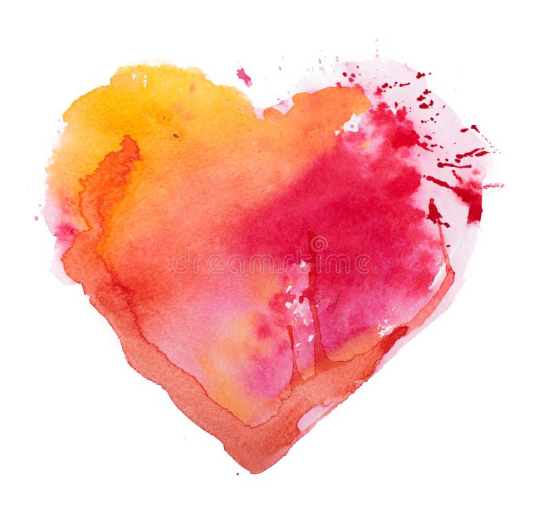 Coeur d'aquarelle. Concept - amour, relations, art, peignant illustration libre de droits Coeur d'aquarelle. Concept - amour, relations, art, peignant illustration libre de droits