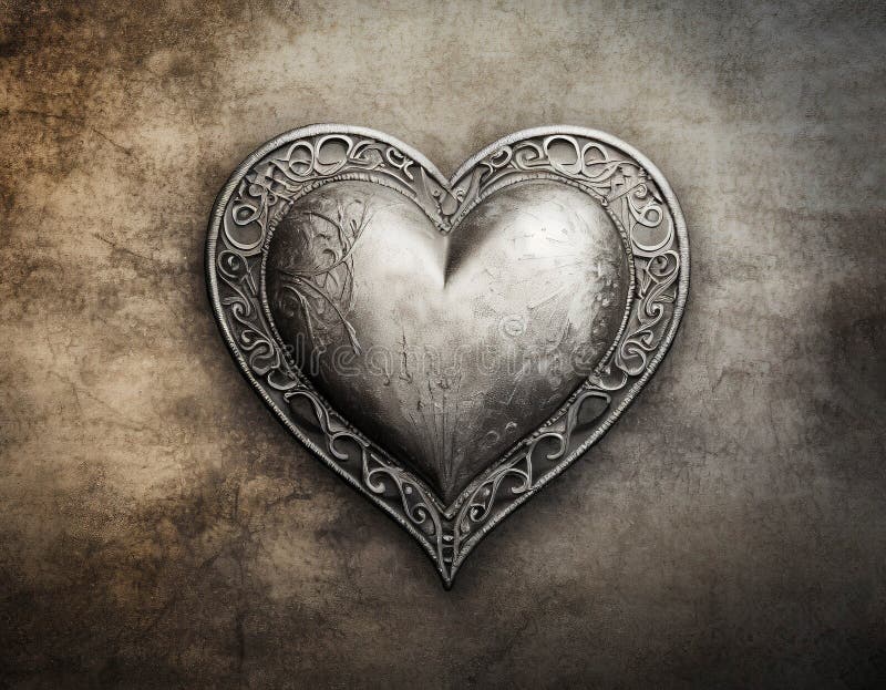 Coeur d'argent sur fond de grunge illustration de vecteur