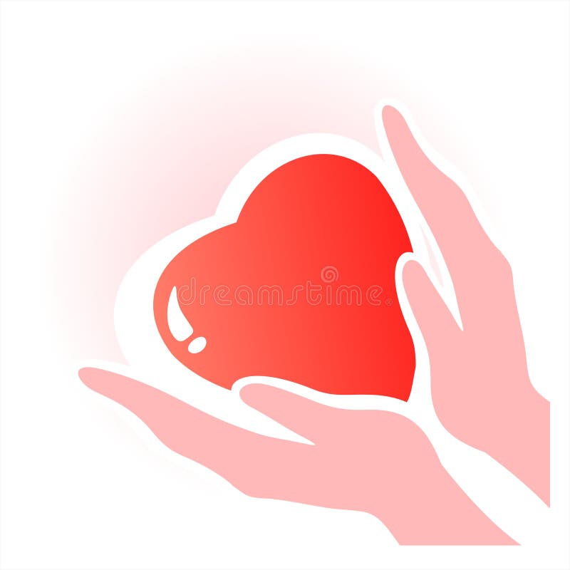 Coeur dans des mains illustration de vecteur Coeur dans des mains illustration de vecteur