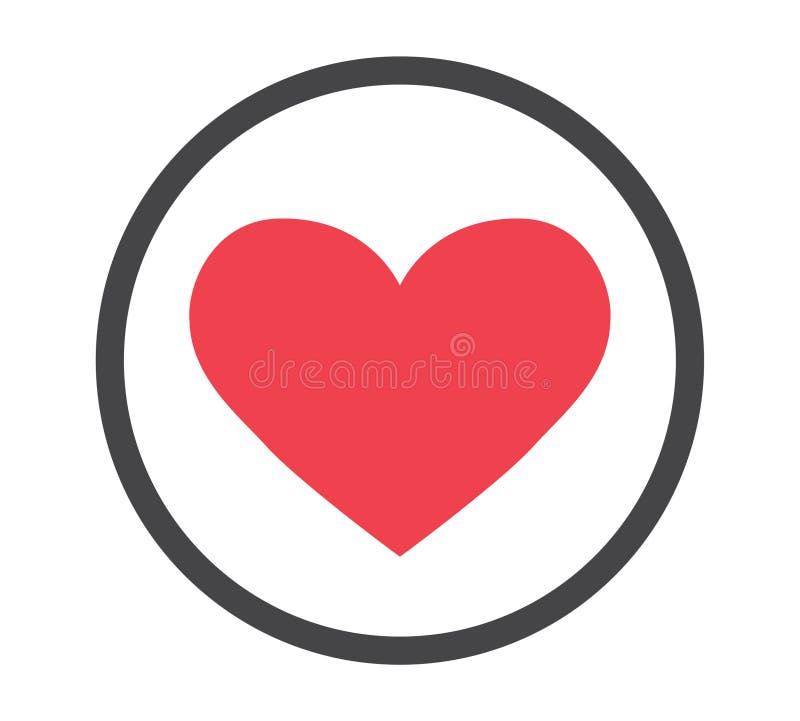 Coeur dans l'icône de cercle Coeur dans l'icône de cercle