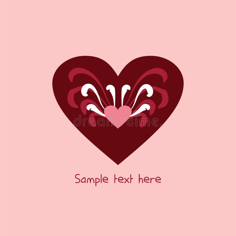 Coeur De Chocolat Avec L Image D Un Petit Coeur Rose Avec L Abstra Illustration De Vecteur Illustration Du Couleur Postcard