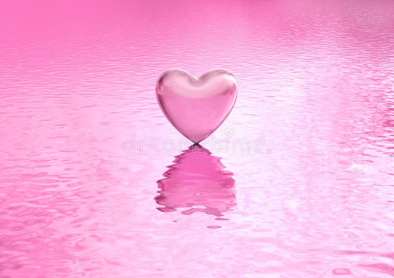 Coeur de fond d'amour sur l'eau