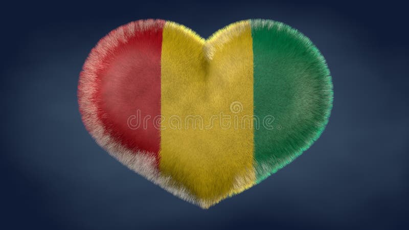 Coeur du drapeau de la Guyane illustration stock