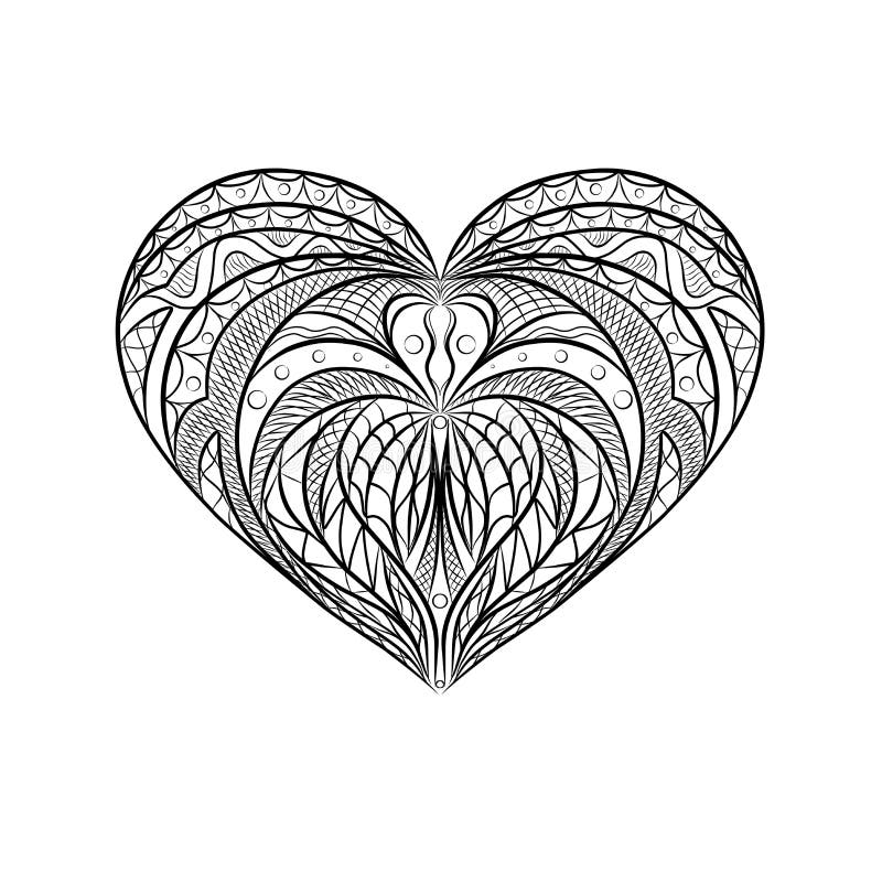 Coeur du mandala illustration libre de droits Coeur du mandala illustration libre de droits