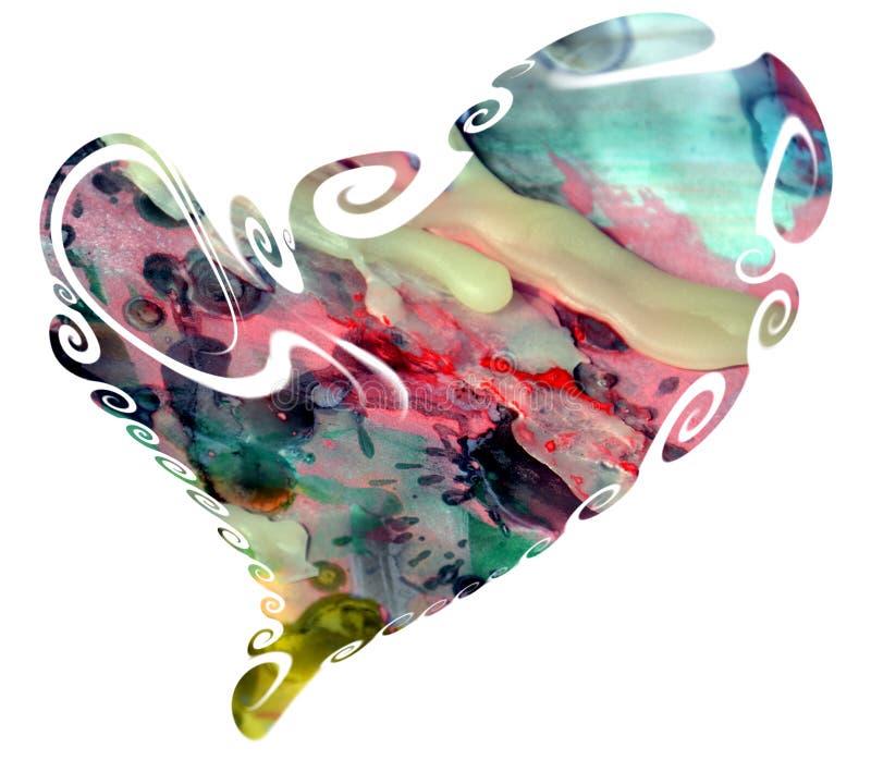 Coeur en tonalités et cire d'aquarelle photos libres de droits Coeur en tonalités et cire d'aquarelle photos libres de droits