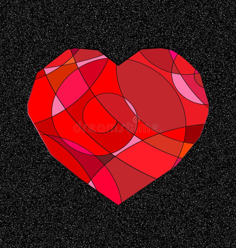 Coeur gris et rouge illustration stock Coeur gris et rouge illustration stock