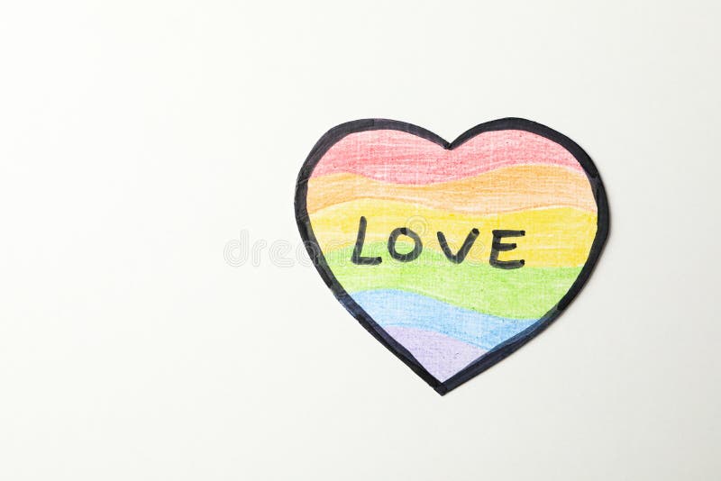 Coeur lgbt avec amour des textes sur le fond photo stock