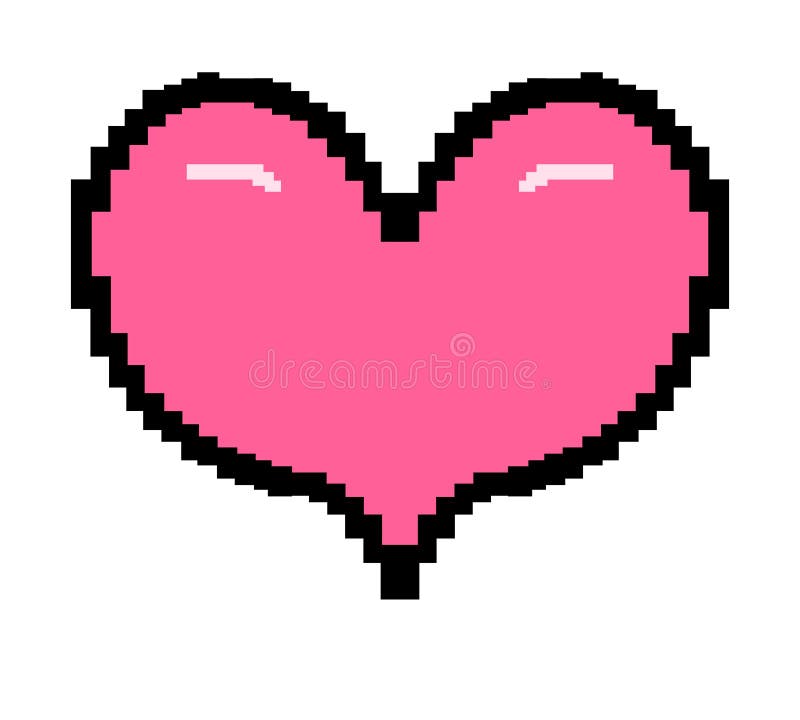 Coeur rose de style mordu par 8 illustration stock Coeur rose de style mordu par 8 illustration stock