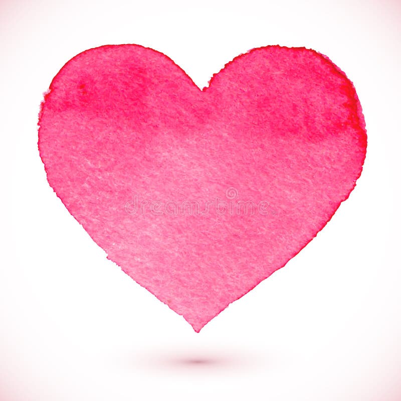 Coeur Rose Peint Par Aquarelle Illustration de Vecteur - Illustration