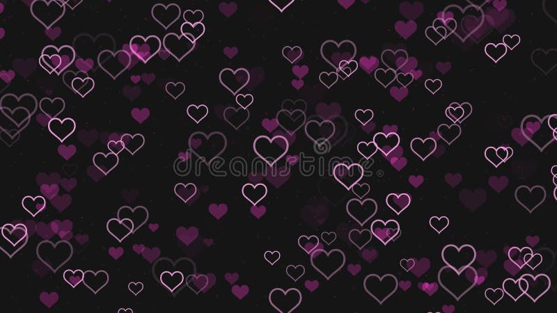 Coeur rose romance pulsant sur fond noir illustration de vecteur