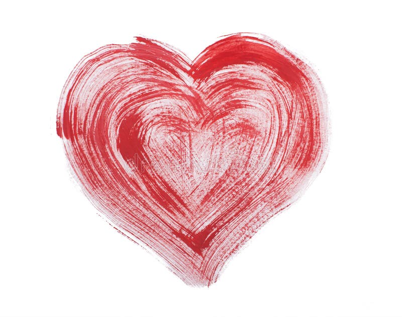 Coeur rouge coloré tiré par la main d'aquarelle d'aquarelle image libre de droits Coeur rouge coloré tiré par la main d'aquarelle d'aquarelle image libre de droits