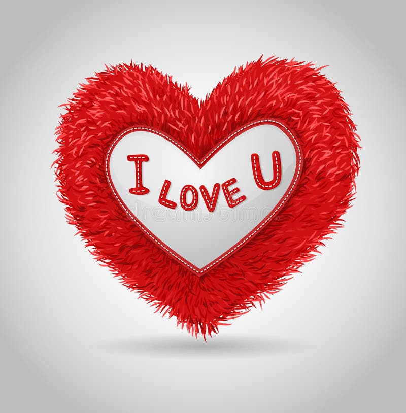 Coeur rouge de peluche illustration de vecteur. Illustration du peluche - 49123328