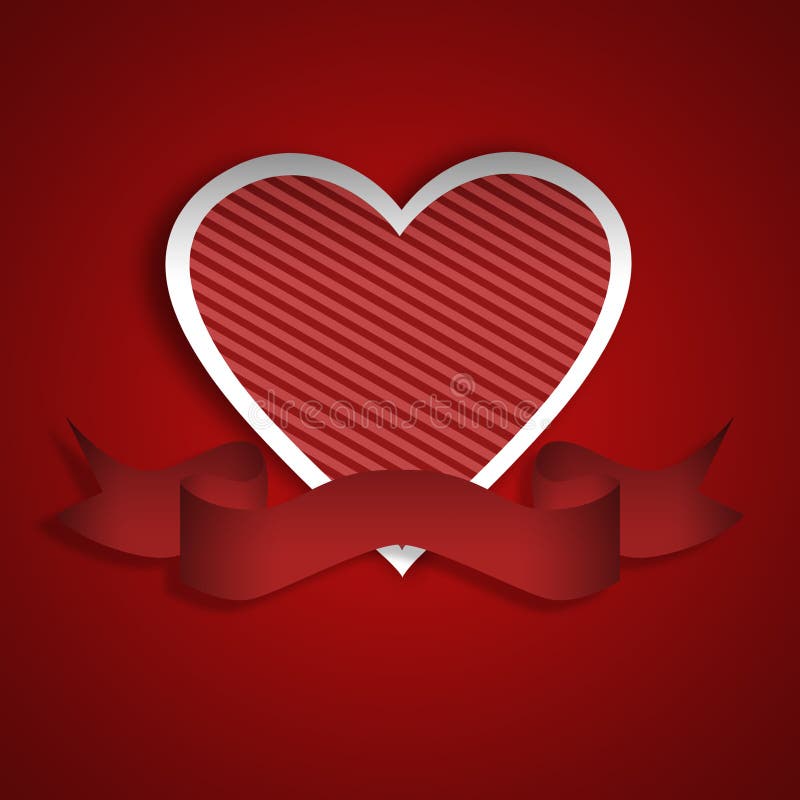Coeur rouge, drapeau illustration libre de droits Coeur rouge, drapeau illustration libre de droits