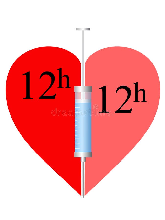 Coeur, seringue 12h illustration libre de droits Coeur, seringue 12h illustration libre de droits