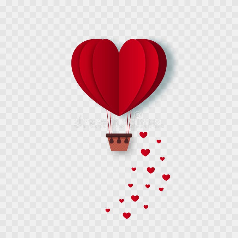 Coeur volant heureux de jour de valentines Ballon à air chaud de coupe de forme rouge de papier de coeur D'isolement Vecteur illustration libre de droits Coeur volant heureux de jour de valentines Ballon à air chaud de coupe de forme rouge de papier de coeur D'isolement Vecteur illustration libre de droits