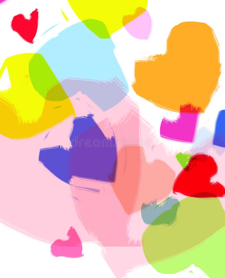 Funny colored hearts. An illustration. Funny colored hearts. An illustration.