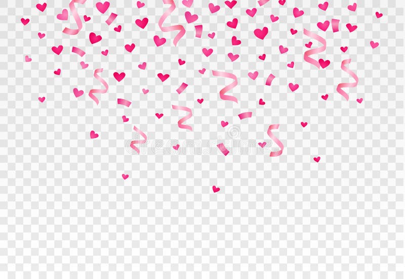 Coeurs et confettis en baisse sur le fond transparent Vecteur eps10 illustration libre de droits Coeurs et confettis en baisse sur le fond transparent Vecteur eps10 illustration libre de droits