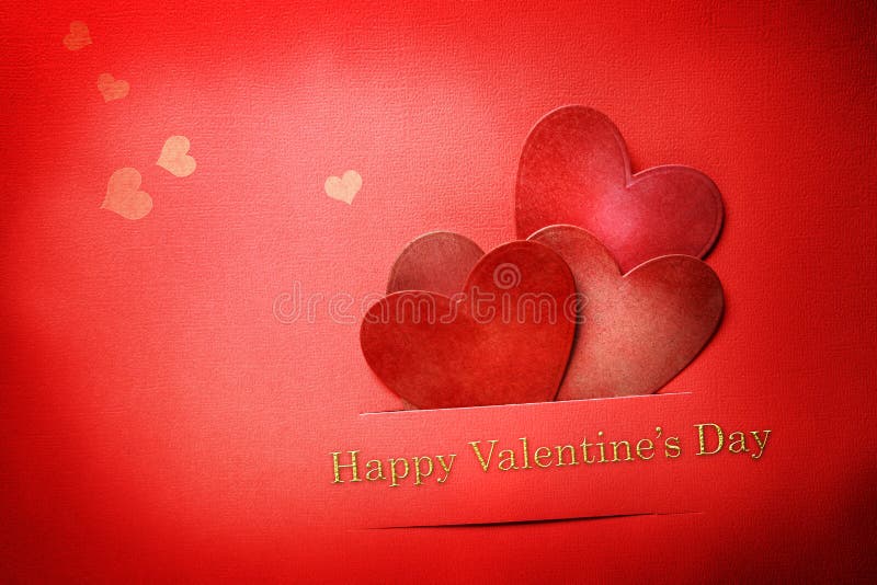 Coeurs faits main de Valentine de métier de papier photographie stock Coeurs faits main de Valentine de métier de papier photographie stock