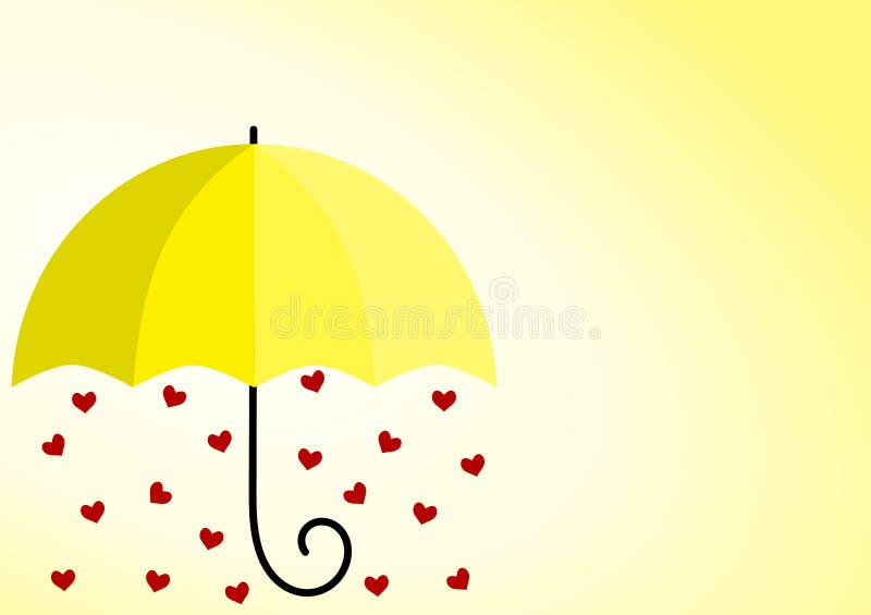 Coeurs jaunes de parapluie de soleil illustration de vecteur Coeurs jaunes de parapluie de soleil illustration de vecteur