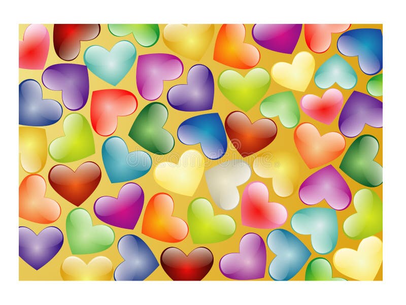 Coeurs multicolores illustration de vecteur. Illustration du blanc