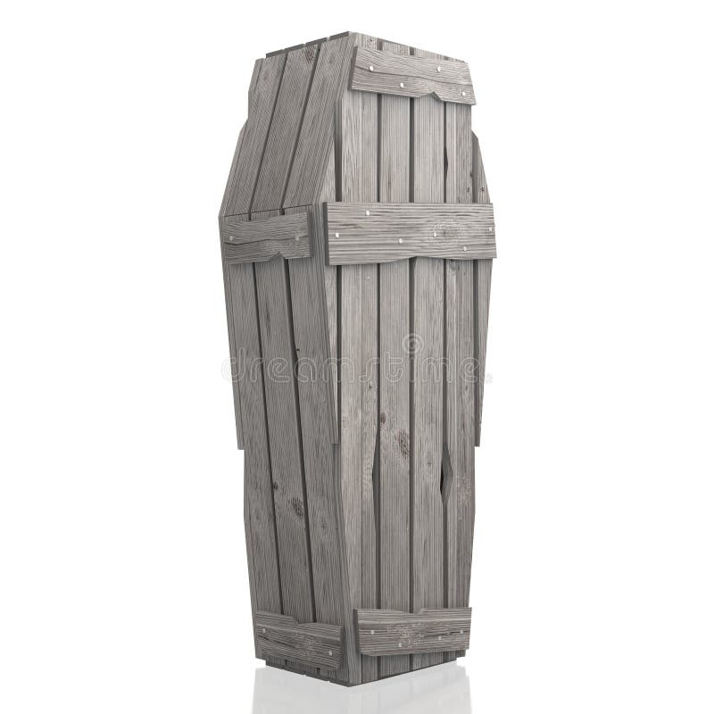 cofanetto di legno della bara 3D isolato su fondo bianco illustrazione vettoriale cofanetto di legno della bara 3D isolato su fondo bianco illustrazione vettoriale