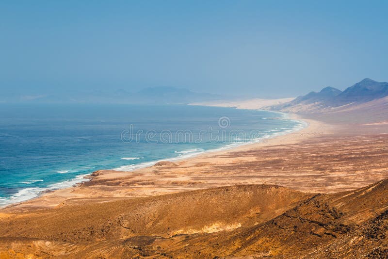 Cofetestrand in Fuerteventura-Eiland, Spanje stock fotografie Cofetestrand in Fuerteventura-Eiland, Spanje stock fotografie