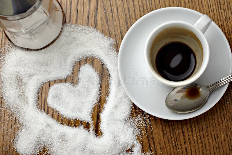 Heart of Coffee with Sugar Inside Stock Photo Image of design, heart 12072818