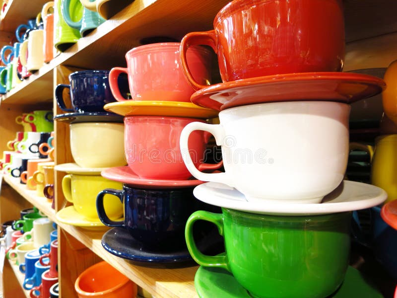 Coffee Cups in Starbucks Coffee House in Paris Editorial Photography