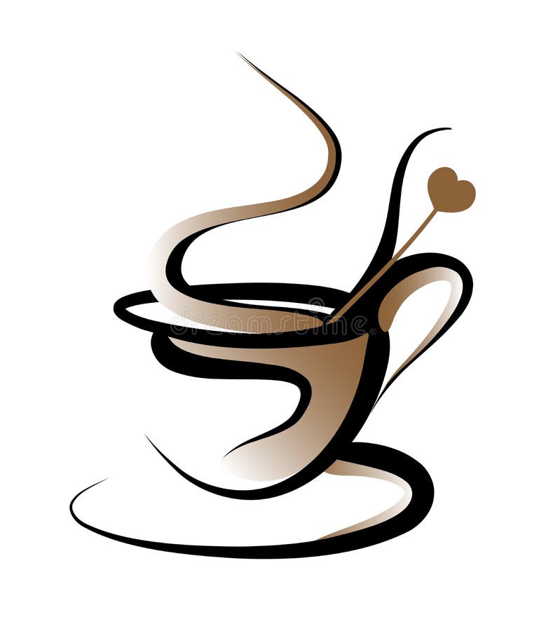 Illustrazione vettoriale di una tazza di caffè con amore.