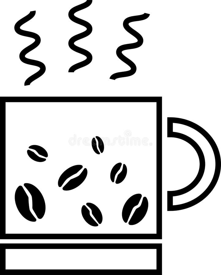 Hot coffee in a mug stock illustration. Illustration of paper - 143237461
