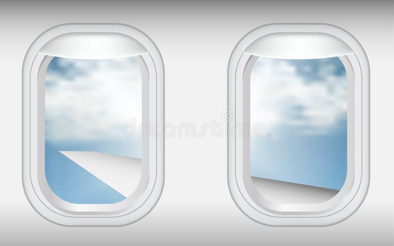 Windows of the plane vector illustration Windows of the plane vector illustration