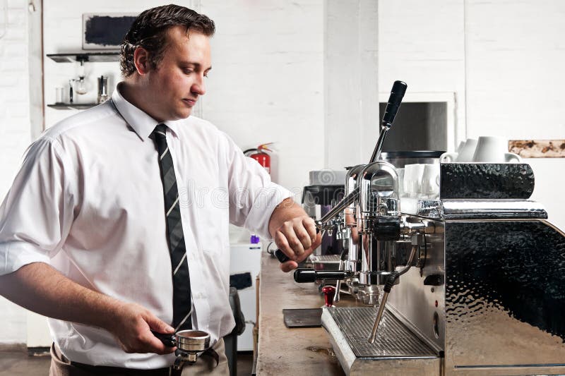 Coffee barista at work