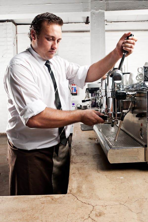 Coffee barista at work