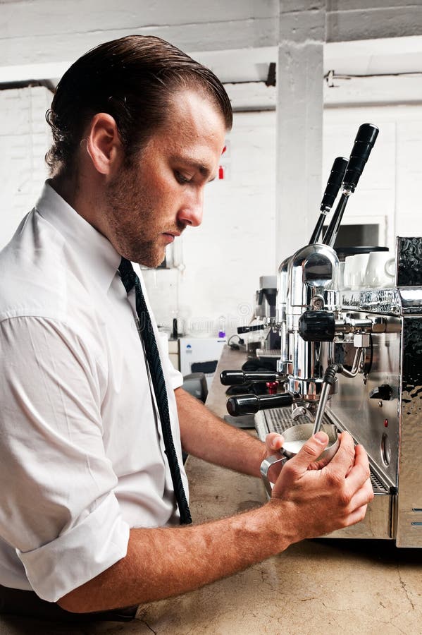 Coffee barista at work