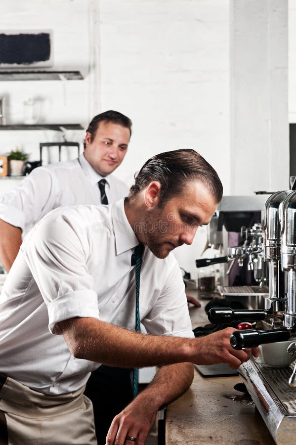 Coffee barista at work