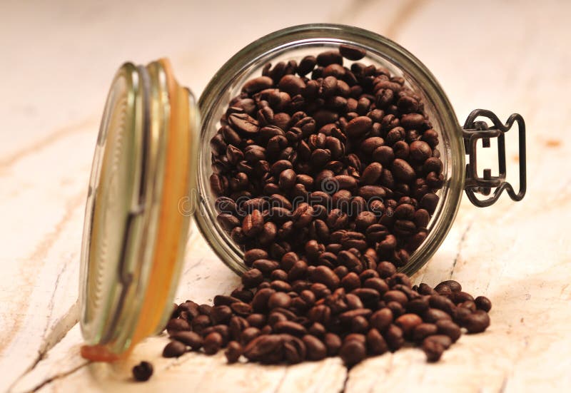 Coffee bean in jar stock image. Image of life, aroma 28457271