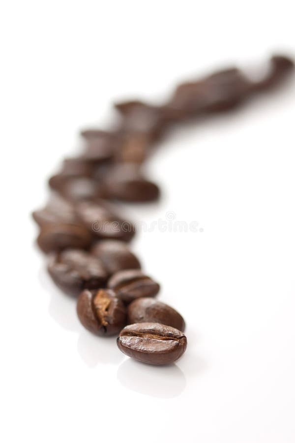 Coffee bean in row