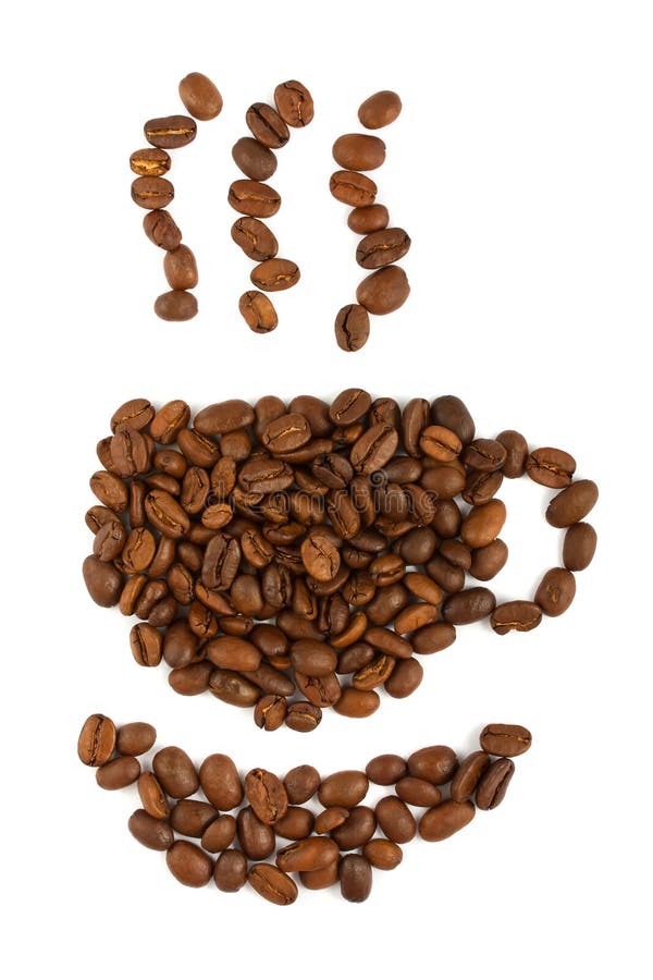 Coffee beans aranged as a cup